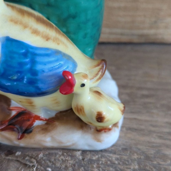 Vintage 1950s Quacking Mommy Duck and Baby Ceramic Mini Planter Made in Japan - Picture 7 of 11